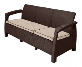 Диван Yalta Premium Sofa 3 Set (Ялта) шоколадный (+подушки под спину) в Глазове - glazov.mebel-74.com | фото