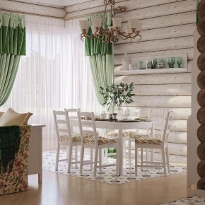 Комлект Вествик обеденный стол и четыре стула, массив сосны, цвет белый в Глазове - glazov.mebel-74.com | фото