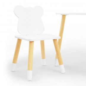 Комплект детской мебели стол и два стула Мишутка (Белый/Белый/Береза) в Глазове - glazov.mebel-74.com | фото