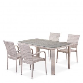 Комплект плетеной мебели T256C/Y376C-W85 Latte (4+1) + подушки на стульях в Глазове - glazov.mebel-74.com | фото