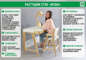 Комплект растущий стол и стул с чехлом 38 попугаев «Вуди» (Белый, Белый, Клетка) в Глазове - glazov.mebel-74.com | фото