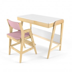 Комплект растущий стол и стул с чехлом 38 попугаев «Вуди» (Белый, Береза, Розовый) в Глазове - glazov.mebel-74.com | фото