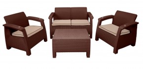 Комплект уличной мебели Yalta Premium Terrace Set (Ялта) шоколадый (+подушки под спину) в Глазове - glazov.mebel-74.com | фото