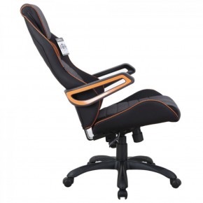 Кресло компьютерное BRABIX Techno Pro GM-003 (ткань черное/серое, вставки оранжевые) 531813 в Глазове - glazov.mebel-74.com | фото