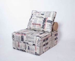 Кресло-кровать-пуф бескаркасное Прайм (Газета) в Глазове - glazov.mebel-74.com | фото