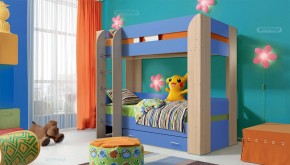 Кровать детская 2-х ярусная Юниор-6 с ящиком ЛДСП (800*1900) в Глазове - glazov.mebel-74.com | фото