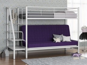 Кровать двухъярусная с диваном "Мадлен-3" (Белый/Фиолетовы) в Глазове - glazov.mebel-74.com | фото