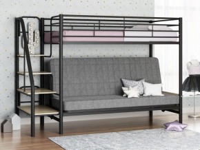 Кровать двухъярусная с диваном "Мадлен-3" (Черный/Серый) в Глазове - glazov.mebel-74.com | фото