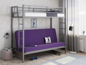 Кровать двухъярусная с диваном "Мадлен" (Серый/Фиолетовый) в Глазове - glazov.mebel-74.com | фото