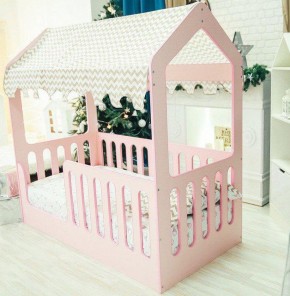 Кровать-домик без ящика 800*1600 (Розовый) в Глазове - glazov.mebel-74.com | фото