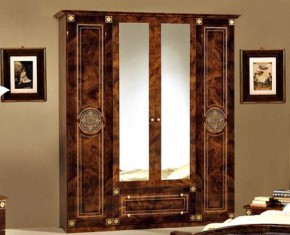 Шкаф 4-х дверный с зеркалами (02.144) Рома (орех) в Глазове - glazov.mebel-74.com | фото