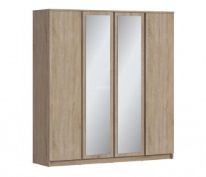 Шкаф 4х дверный с зеркалами Веста СБ-3082 (Дуб Сонома) в Глазове - glazov.mebel-74.com | фото
